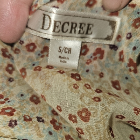 Decree Womans Sheer Long Sleeve Blouse Size S - Picture 14 of 14